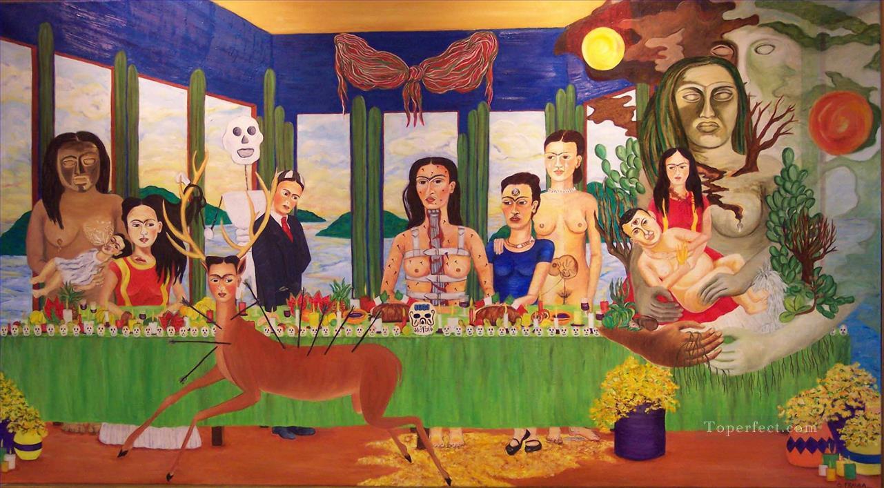 Frida Kahlo Última Cena Fantasía Pintura al óleo